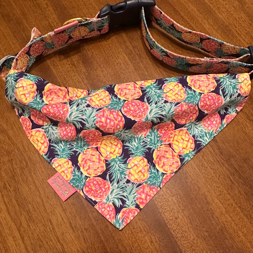 Simply Southern Pineapple Dog Collar and Bandana